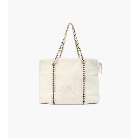 CHANEL Ivory Big CC Shopper Bag A-A25120 - Picture 1 of 11